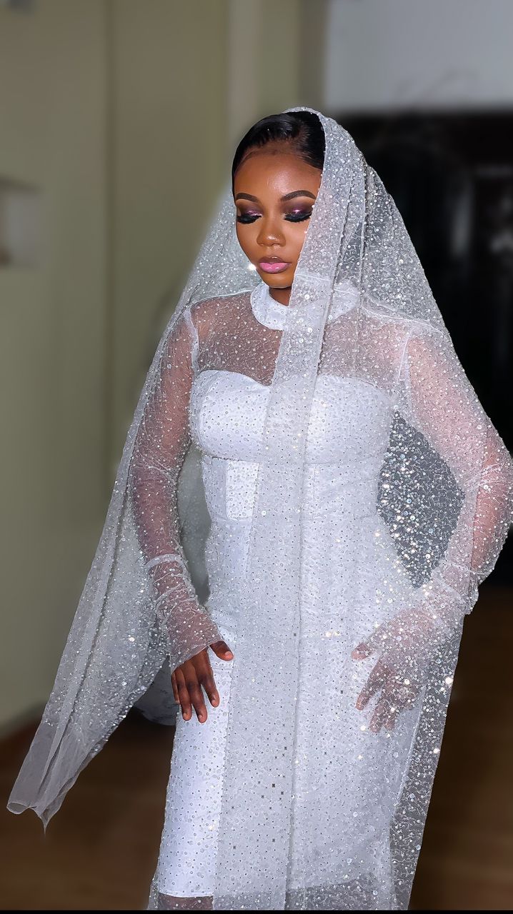 Crystal-trimmed bridal
